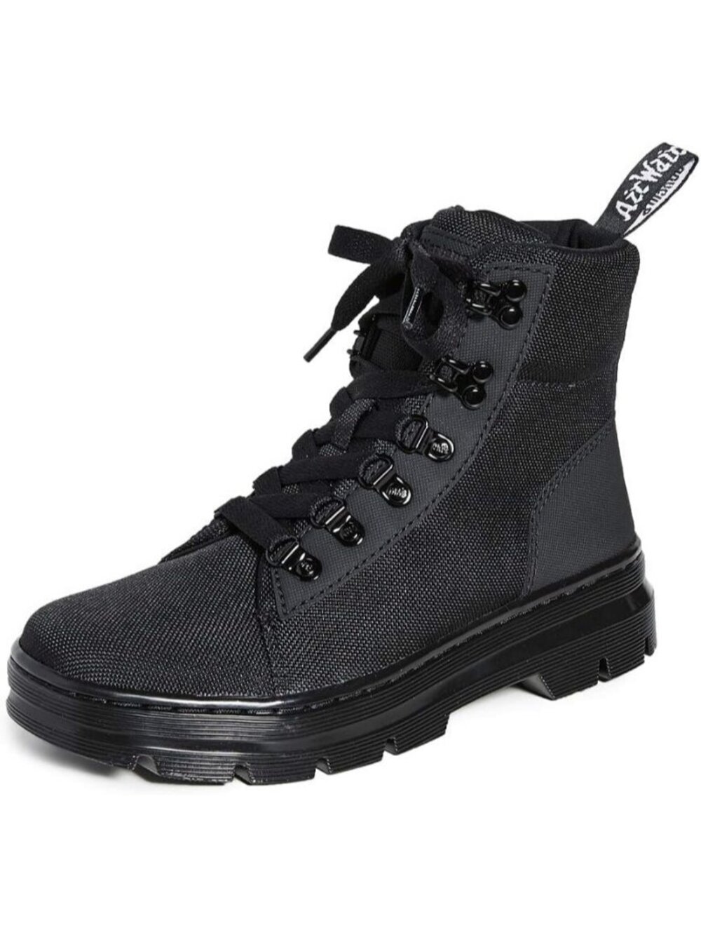 Womens Black Polyster Casual Stylish Comfortable Round Toe Lace Up Ankle Boot